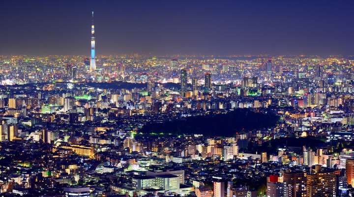 Uitzicht op de stad Tokyo