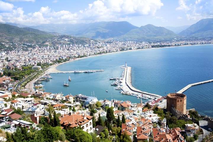 De stad Alanya, een geliefde strandbestemming