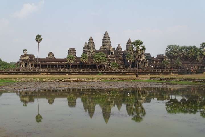 De tempels genaamd 'Ankor Wat' in Siem Reap