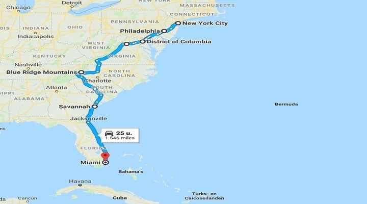 Wie Lange Fliegt Man Von New York Nach Miami Mooiste roadtrip routes door Amerika
