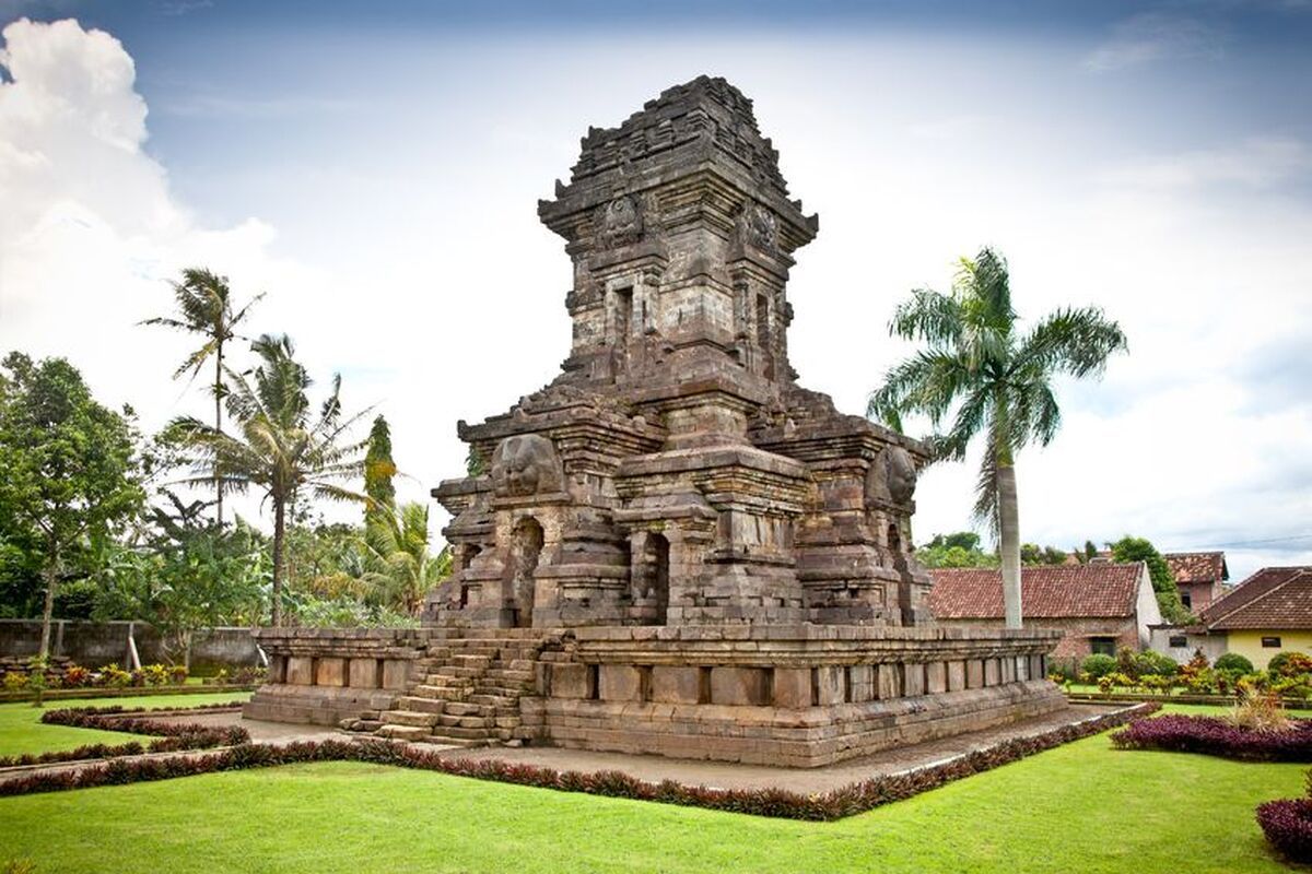 De Candi Singosari tempel in het dorpje Singosari