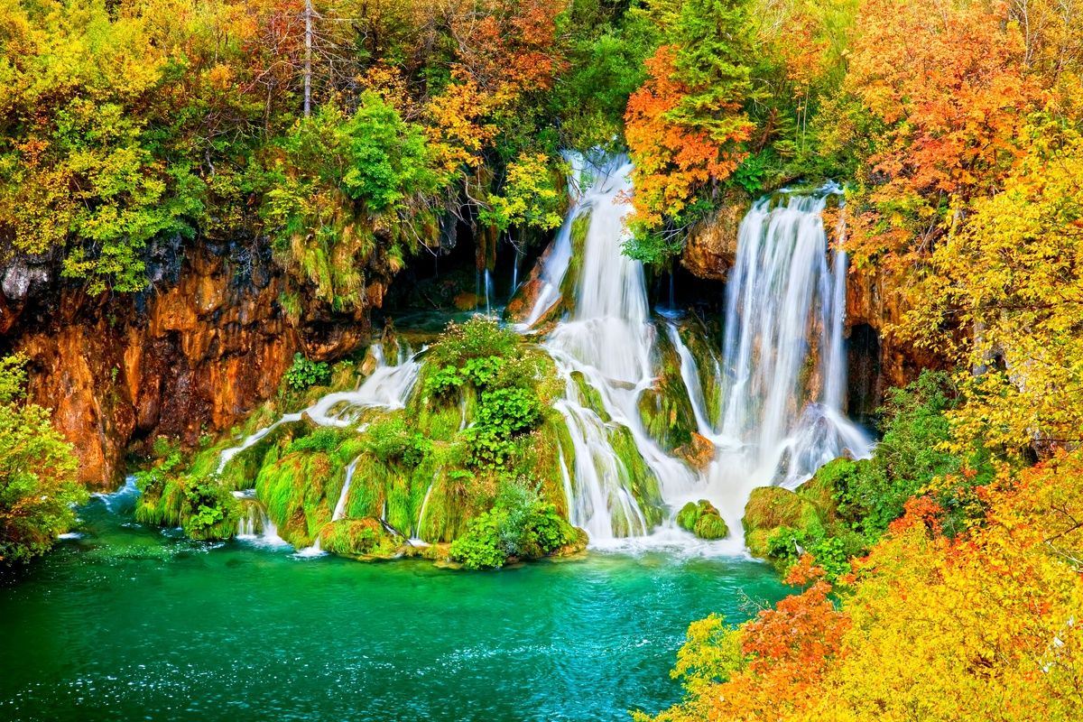 Watervallen bij de Plitvice meren