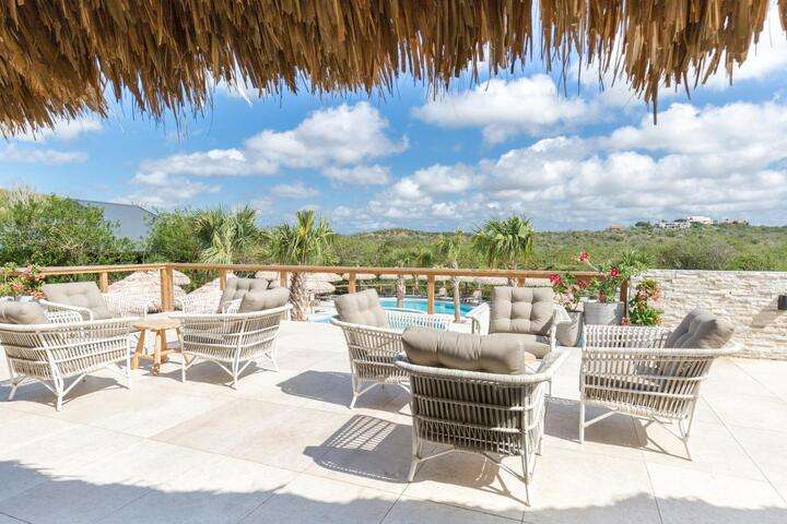 Uitzicht tropische tuin