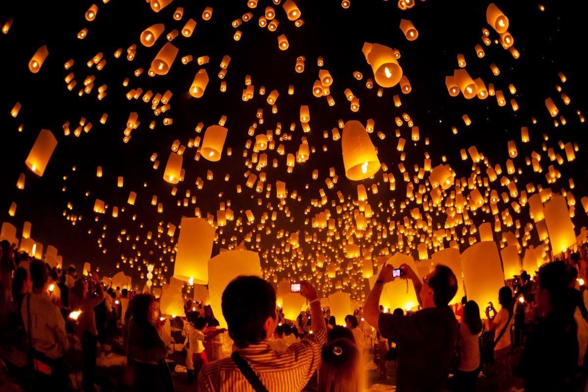 festival van lantaarns in Thailand