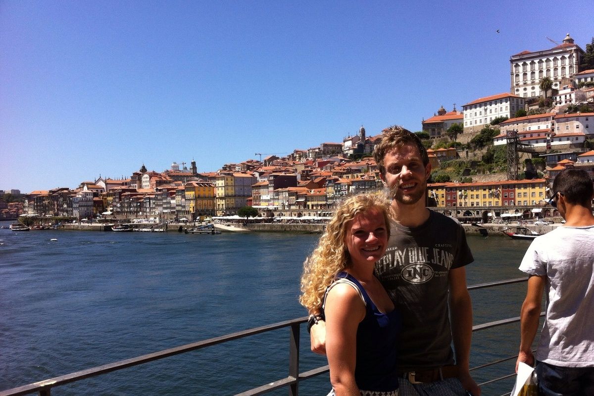 Een foto op de brug van Porto