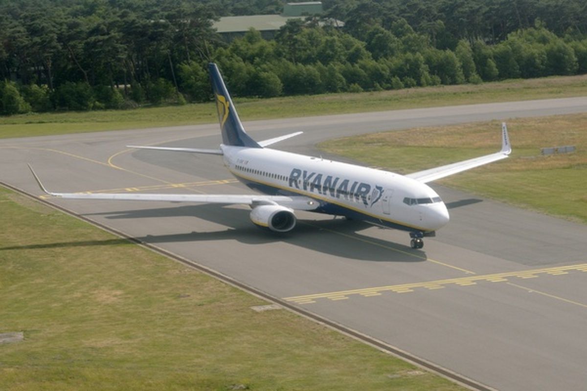 Vliegtuig RyanAir op Airport Weeze 