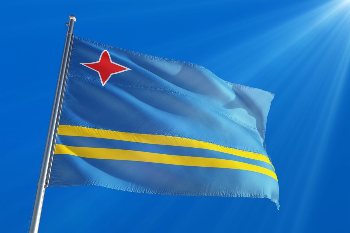 De vlag van Aruba