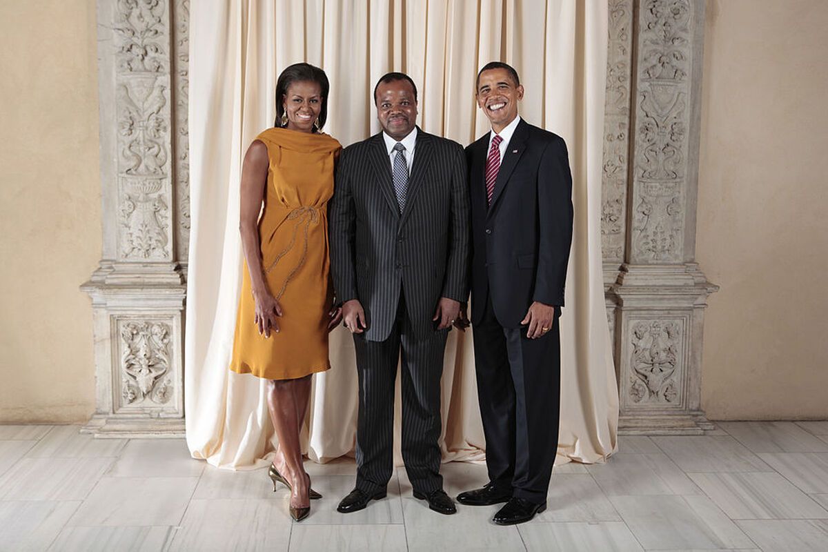 Koning Mswati III en de Obama's