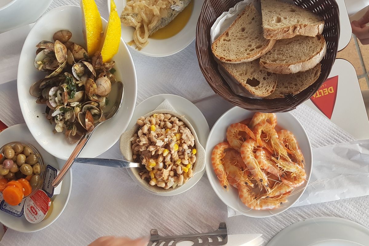 Clams, garnalen en andere visgerechten