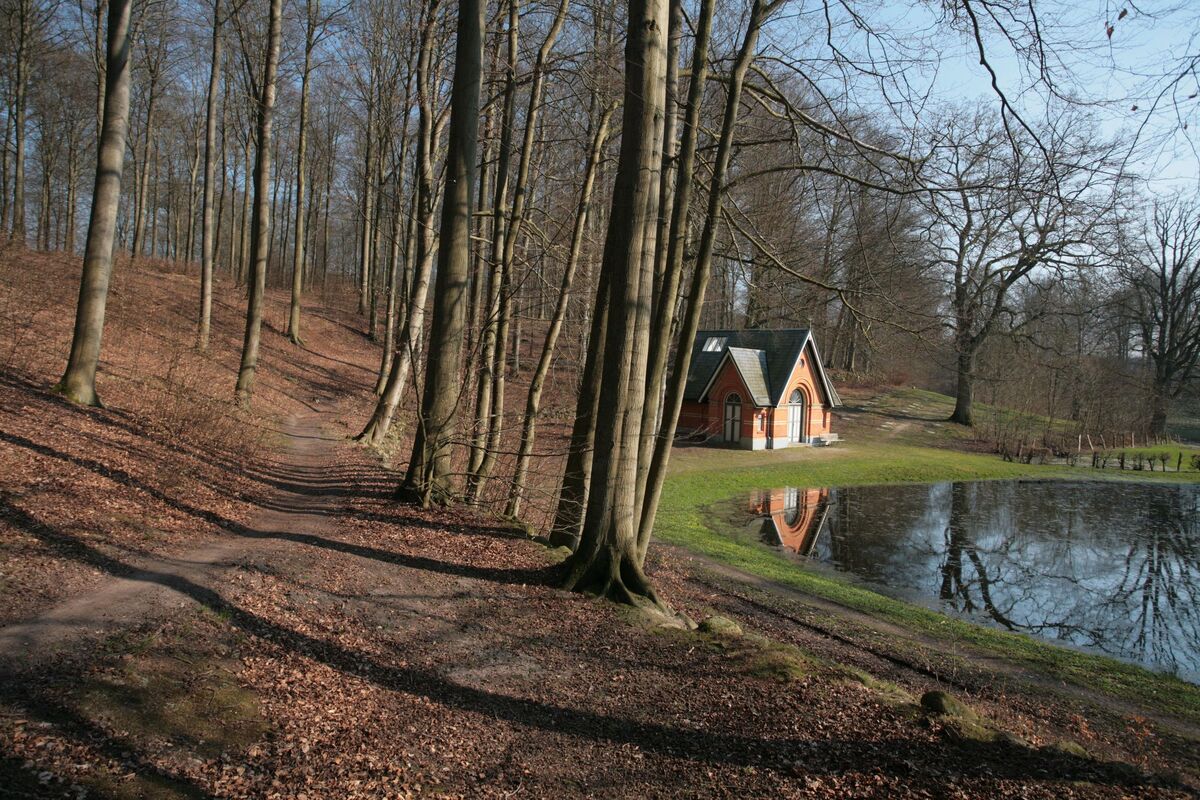 Hutje aan het water in Seeland, Denemarken