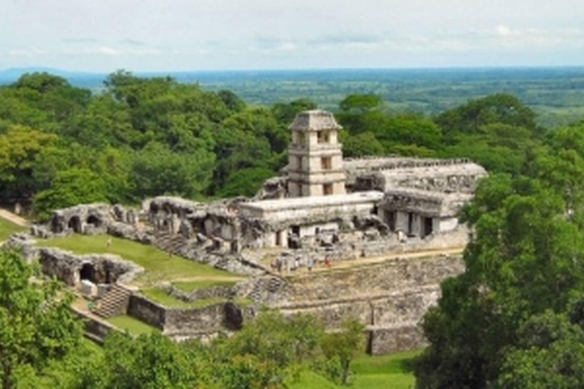 Mayastad Palenque, archeologische plaats, tempel