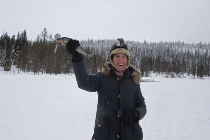 Een grote vis gevangen