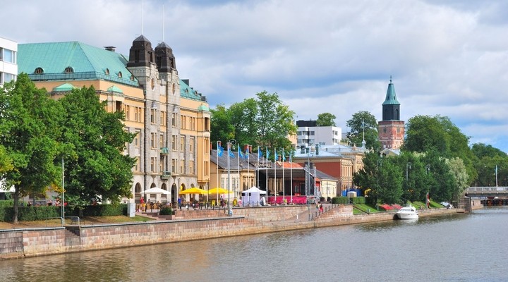 Uitzicht op rivier de Aura, Turku, Finland
