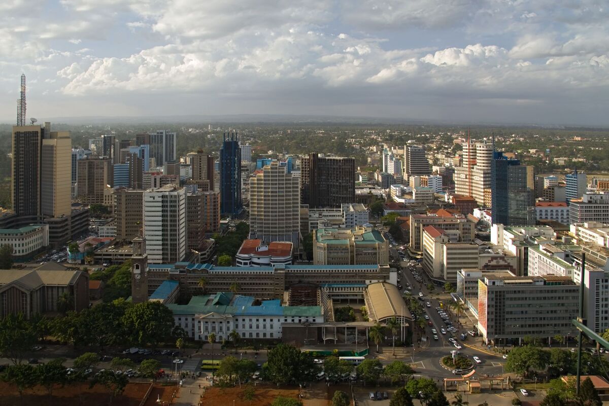 Zicht op de stad Nairobi