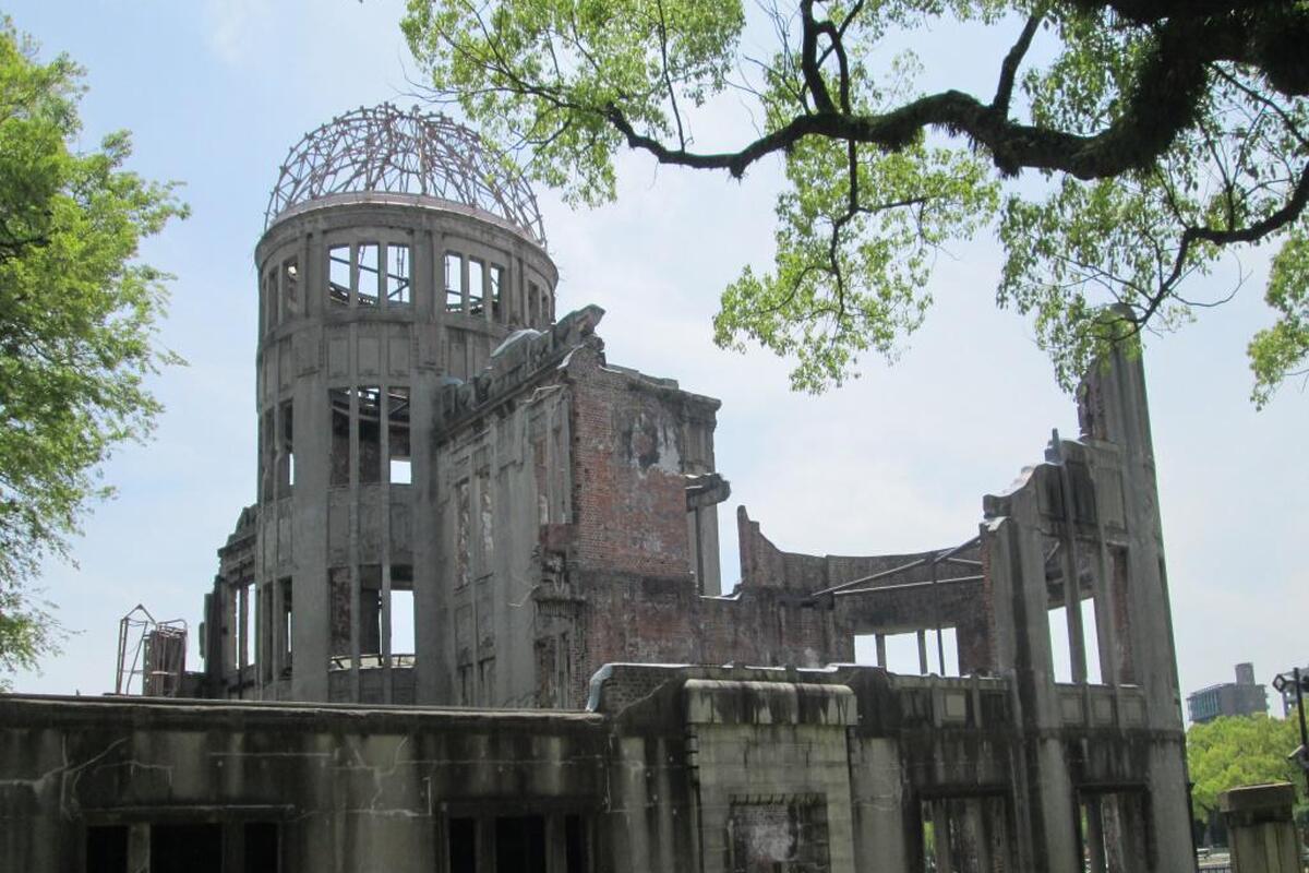 Het enige gebouw dat nog overeind is gebleven na de atoombom in Hiroshima