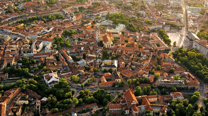 Uitzicht op Vilnius vanuit de lucht, Litouwen