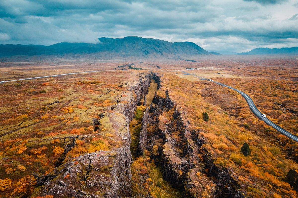 Het Thingvellir National Park, ��n van de hoogte punten van de Golden Circle