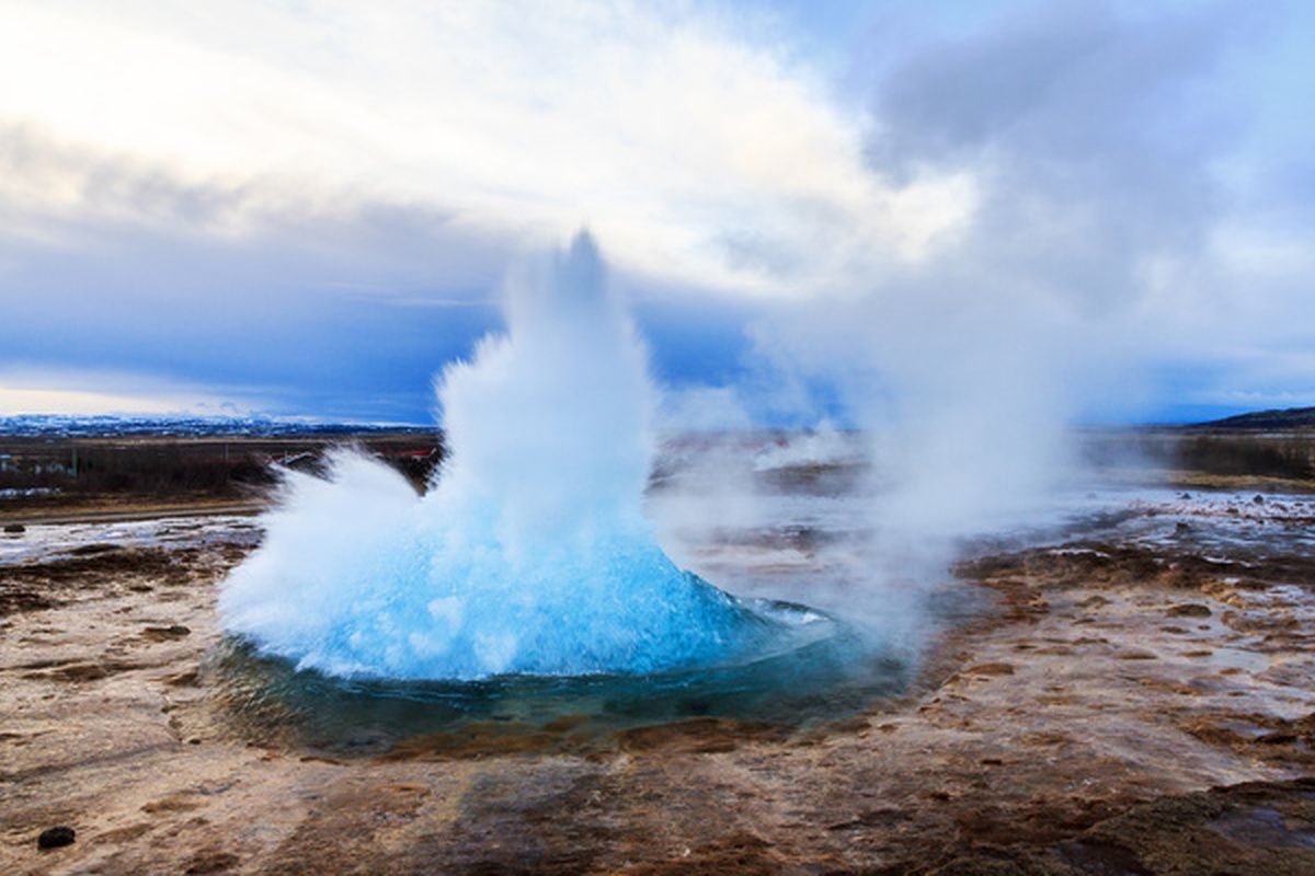 Eruptie van de Strokkur geiser