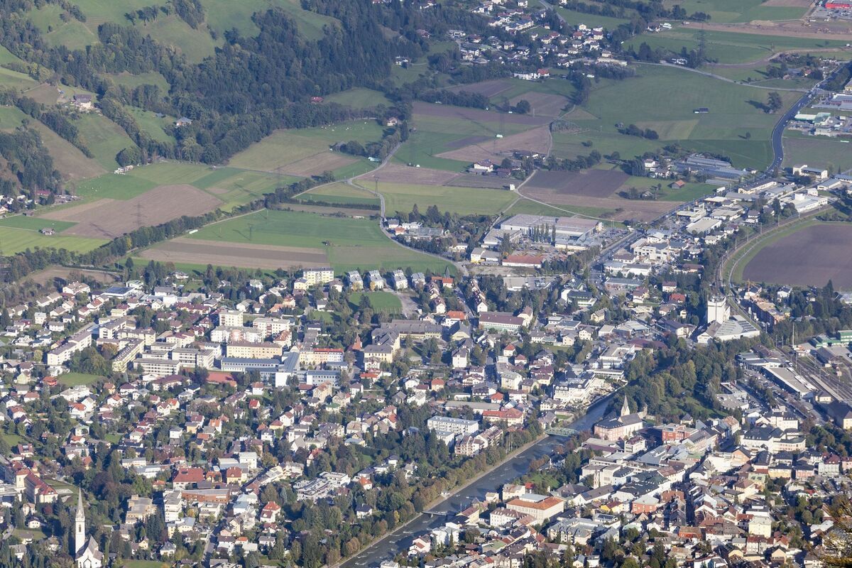 Uitzicht over Lienz, stad in Oostenrijk