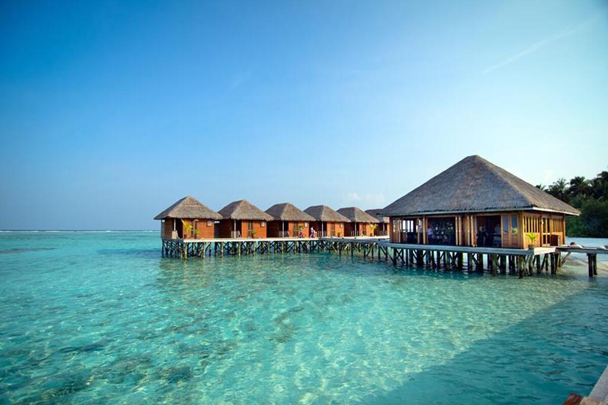 Bungalows op het Meeru Island Resort & Spa