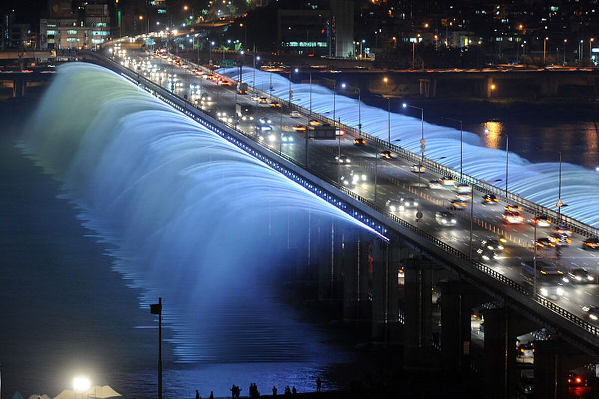 Banpo Bridge in Zuid-Korea
