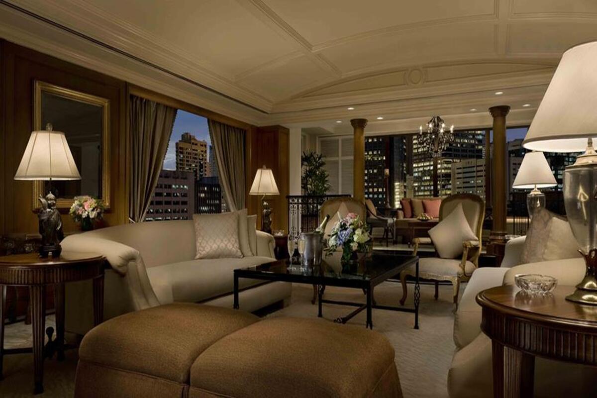 De 'Peninsula suite' de meest luxe kamer van het hotel