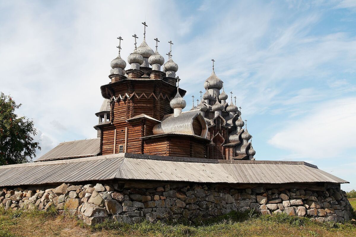 Oude houten tempel Kizhi, Rusland