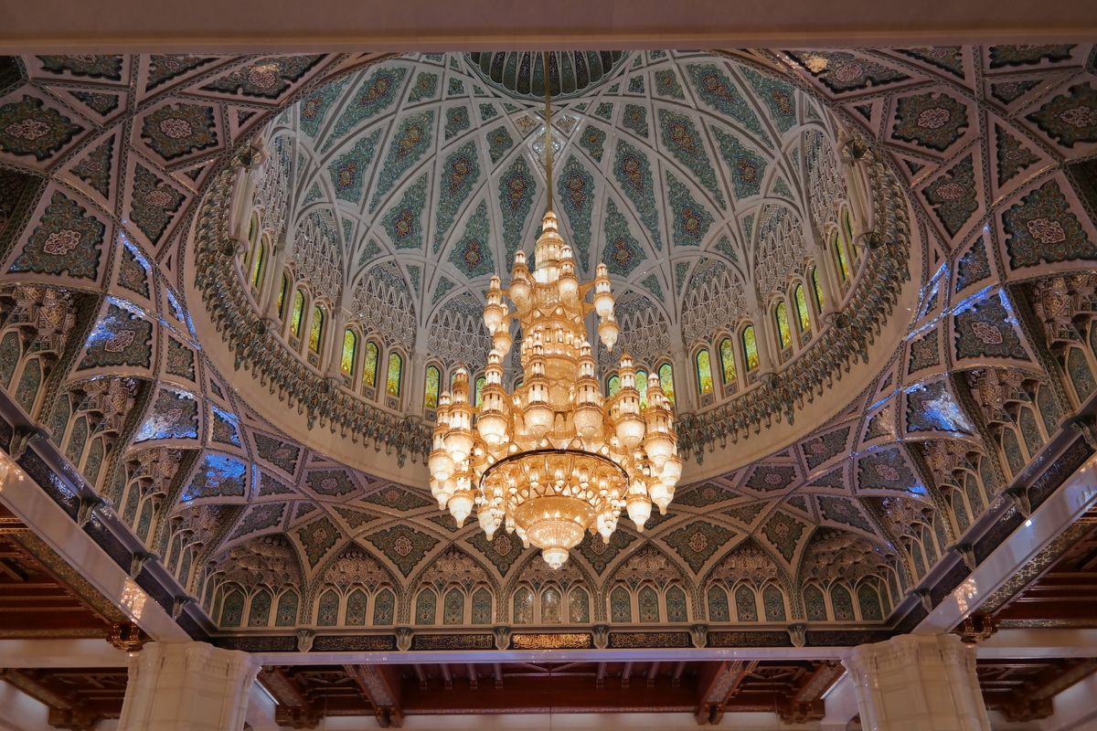 Kroonluchter Sultan Qaboos Grand Mosque, Muscat, Oman