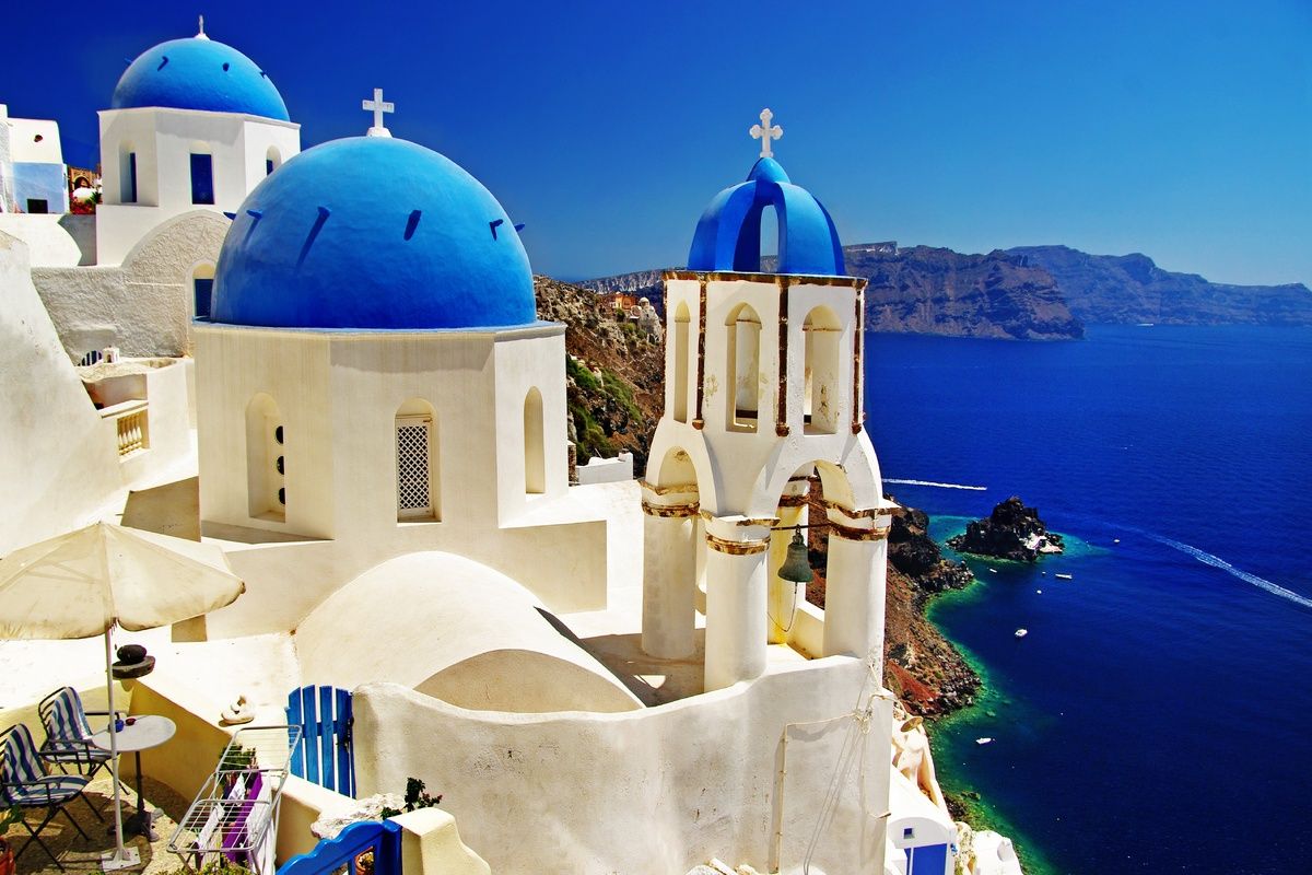 De bekende architectuur van Santorini