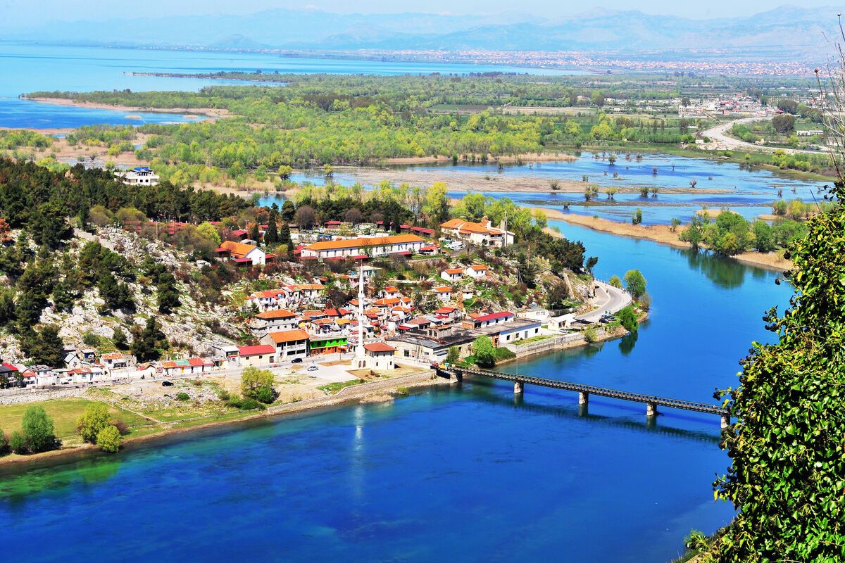 Luchtfoto van Albanië