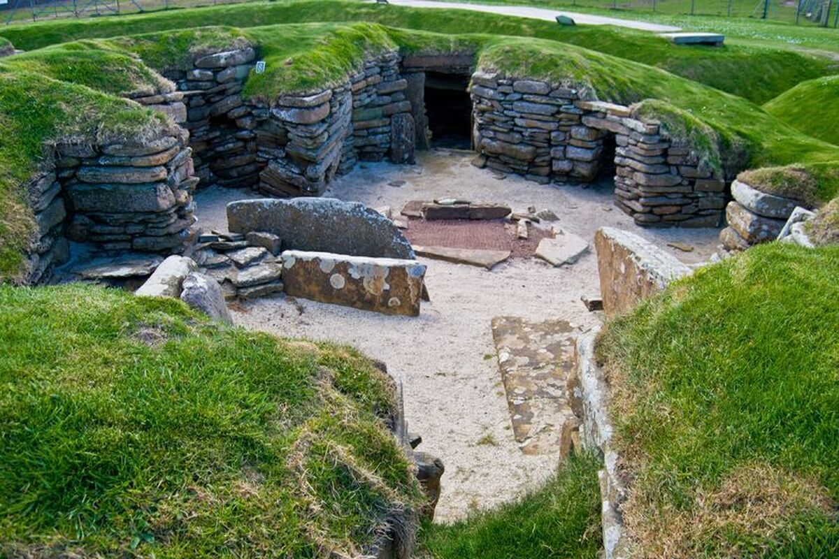 De stenen nederzetting Skara Brae