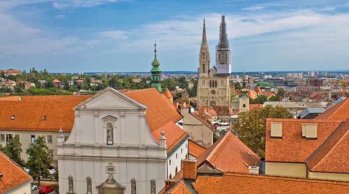 Binnenstad Zagreb met kathedraal, Kroatie