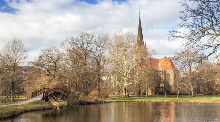 Johannapark, Luther kerk, Leipzig, Saksen