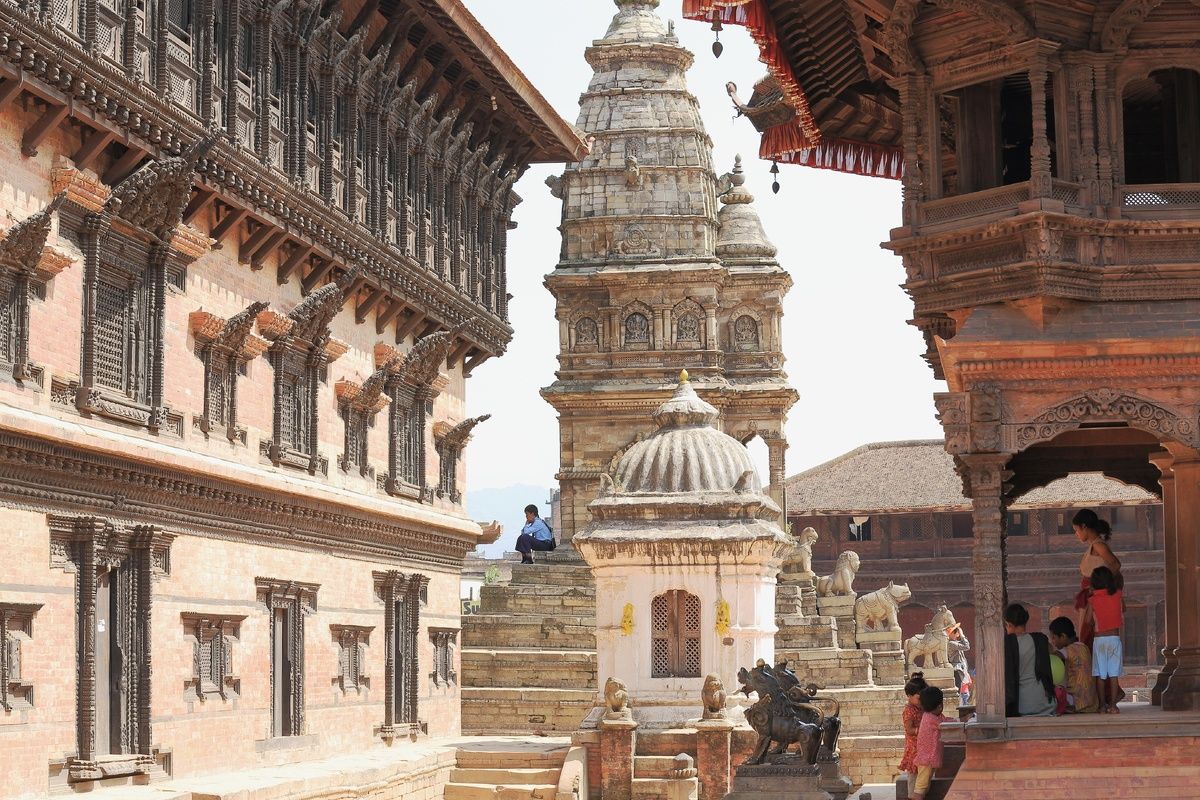 De stad Bhaktapur in Nepal