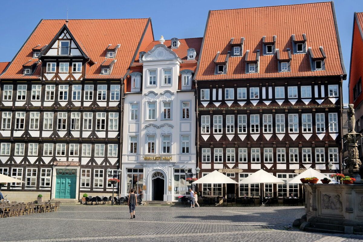 Het marktplein van Hildesheim