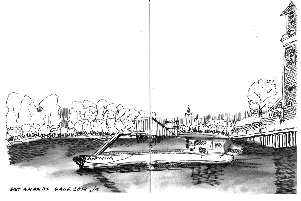 tekening Sint Amands, Schelde