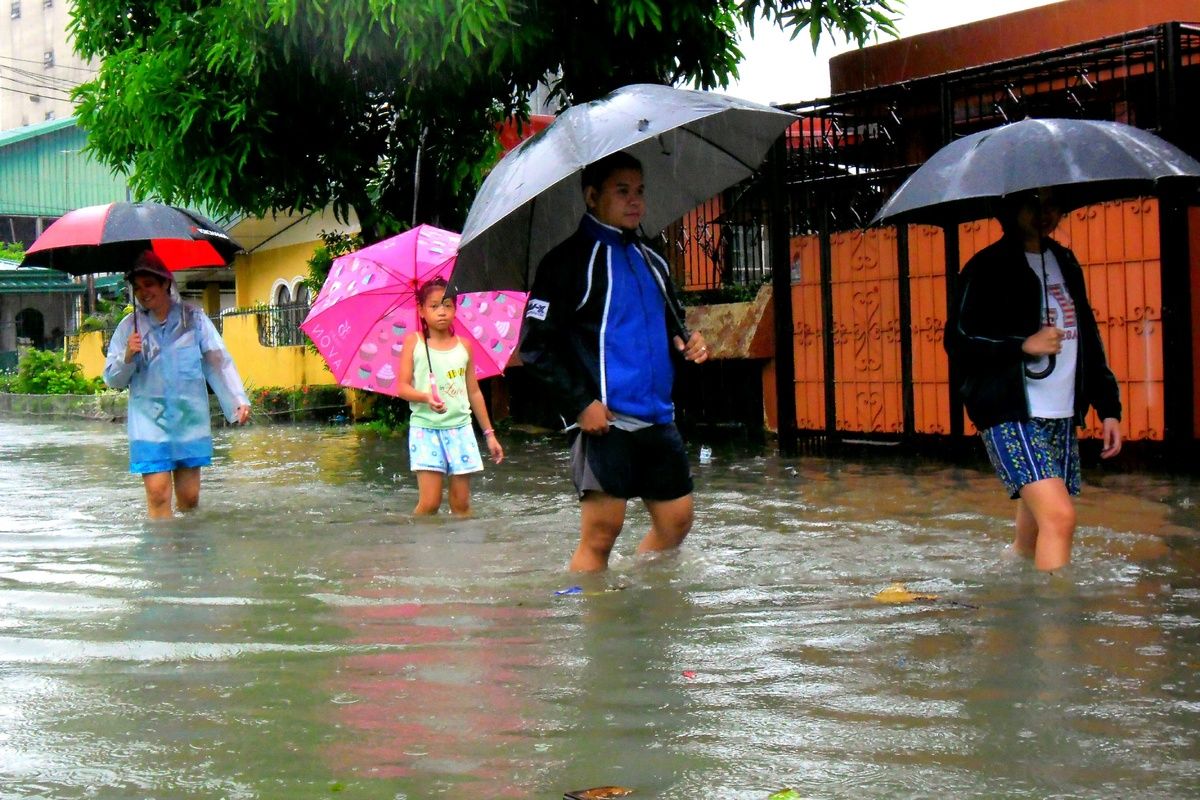 Overstroming in de Filipijnen door een tyfoon