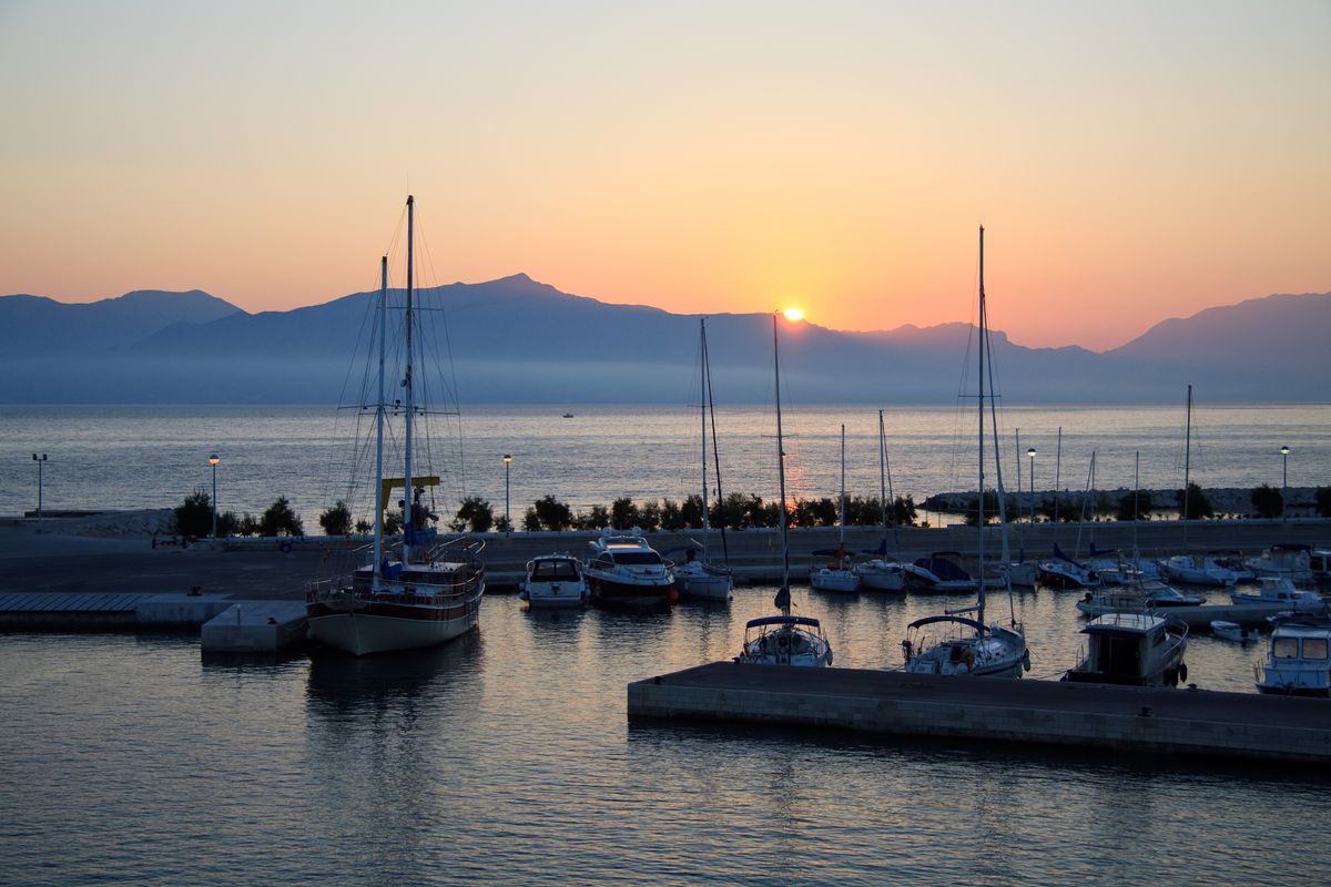 Haven Supetar op het eiland Brac in Kroati�