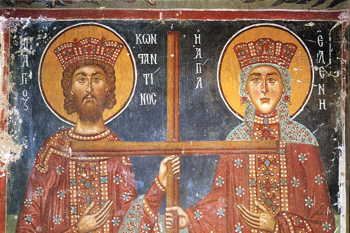 Een van de schilderingen in de kerken