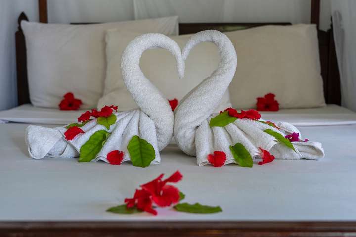 Kamer is romantisch versierd