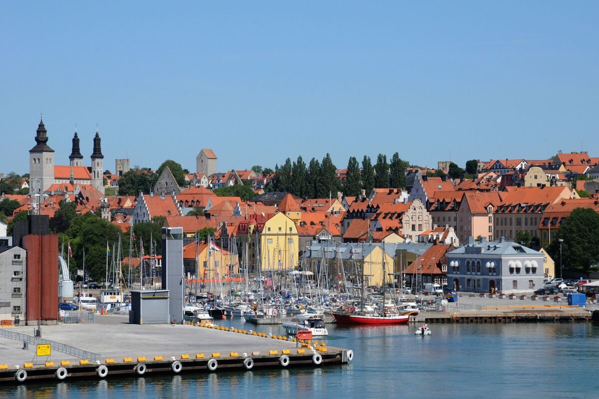 Haven van Visby in Gotland - Zweden