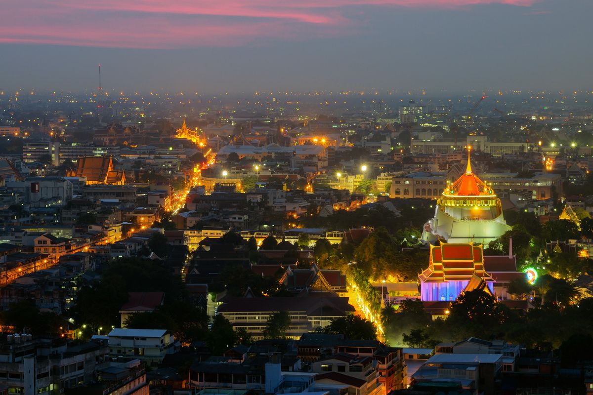 Rattanakosin eiland in de avond