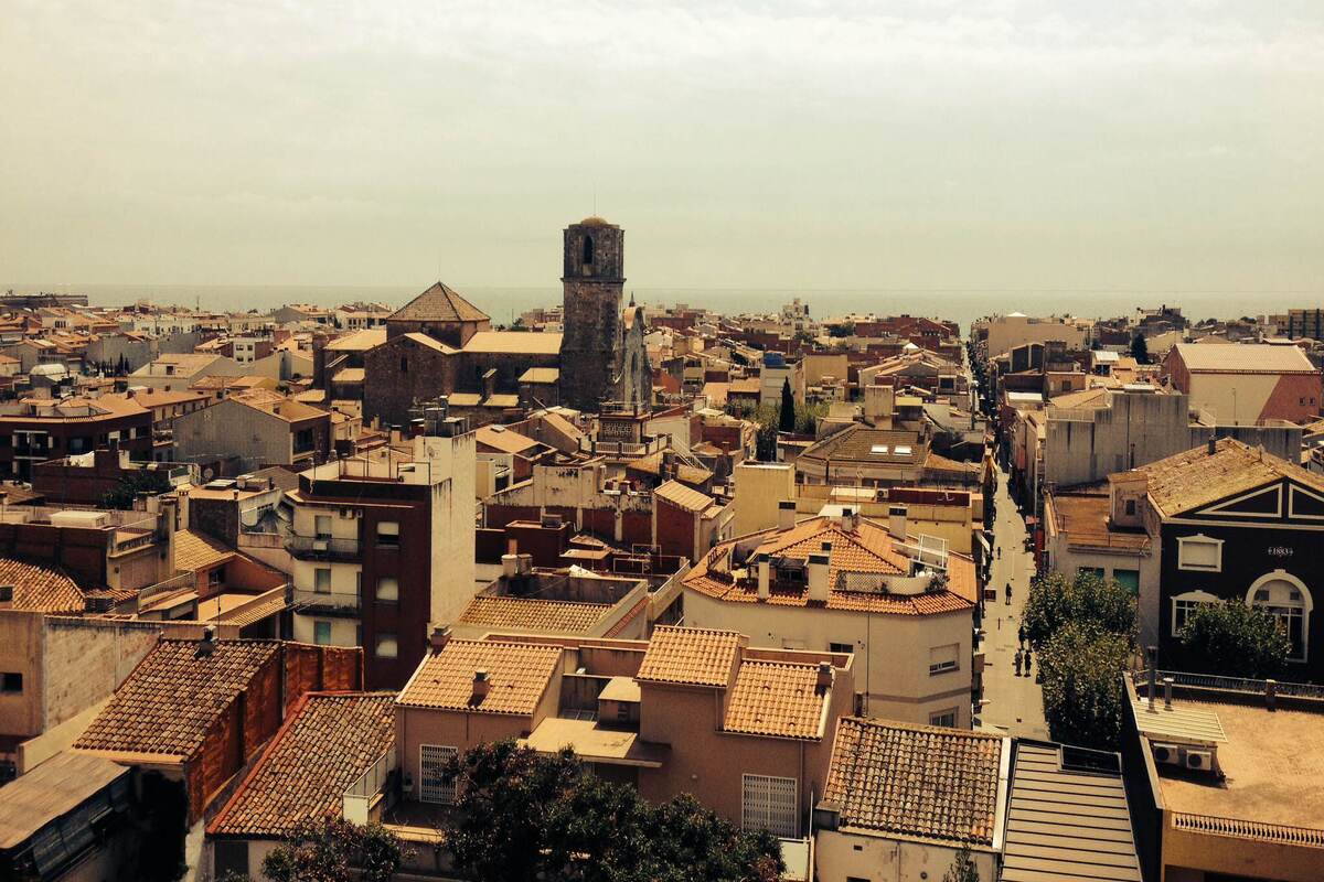 Uitzicht over huizen in Malgrat de Mar