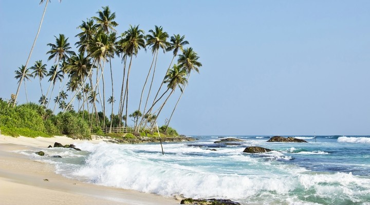Een van de stranden in Sri Lanka