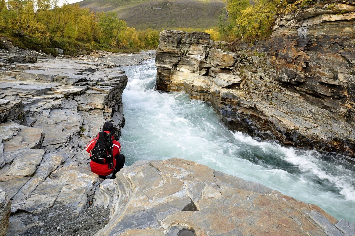 Wandelaar in het Nationale Park Abisko