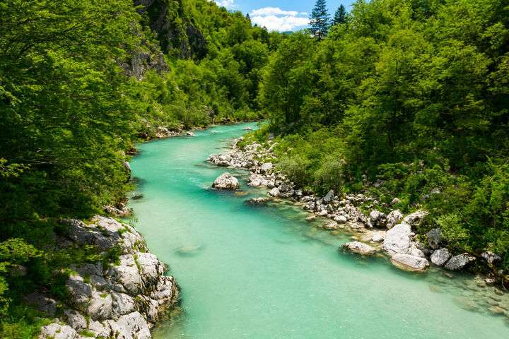 De vallei Soška Dolina