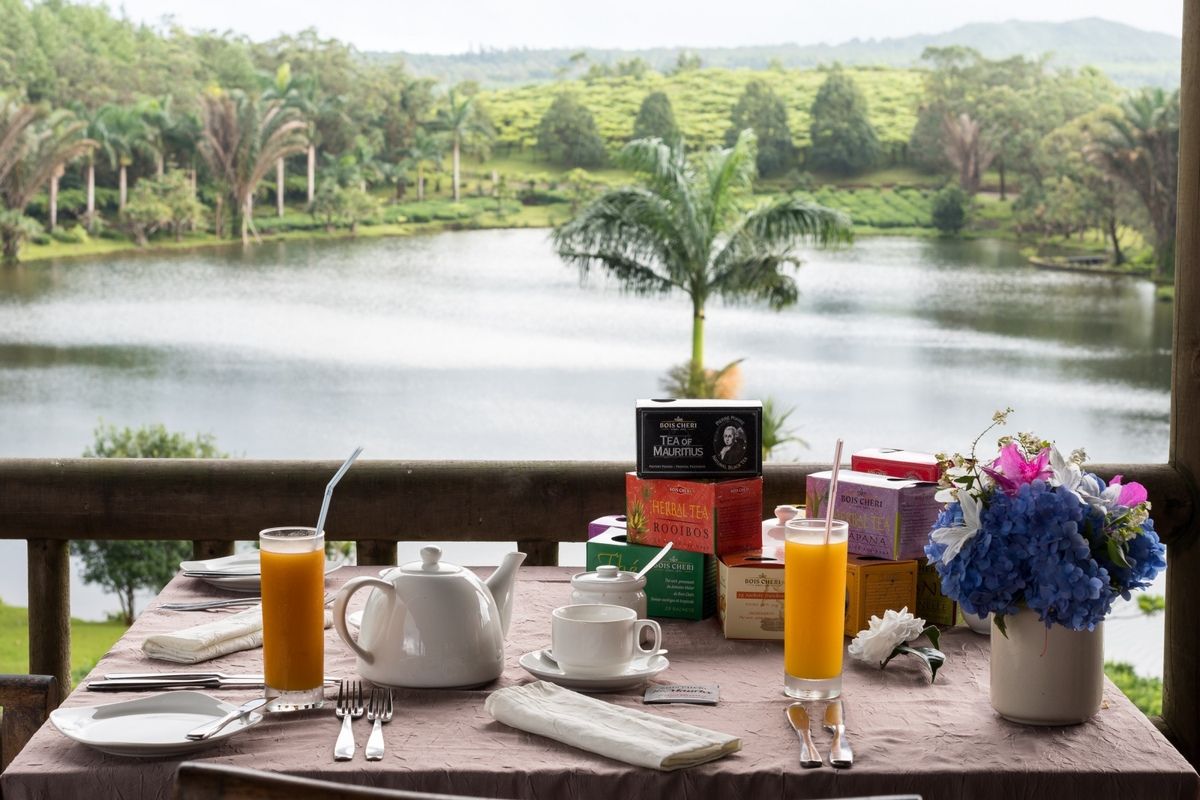 Het ontbijt met keuze van eigen thee