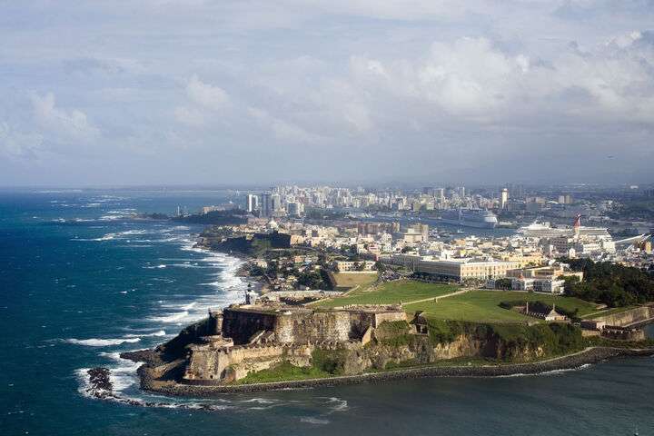 Luchtfoto van El Morro in Old San Juan