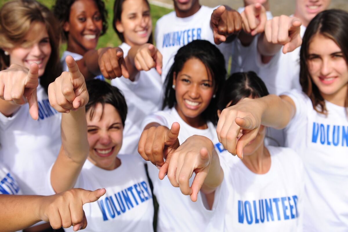 Een groep vrijwilligers