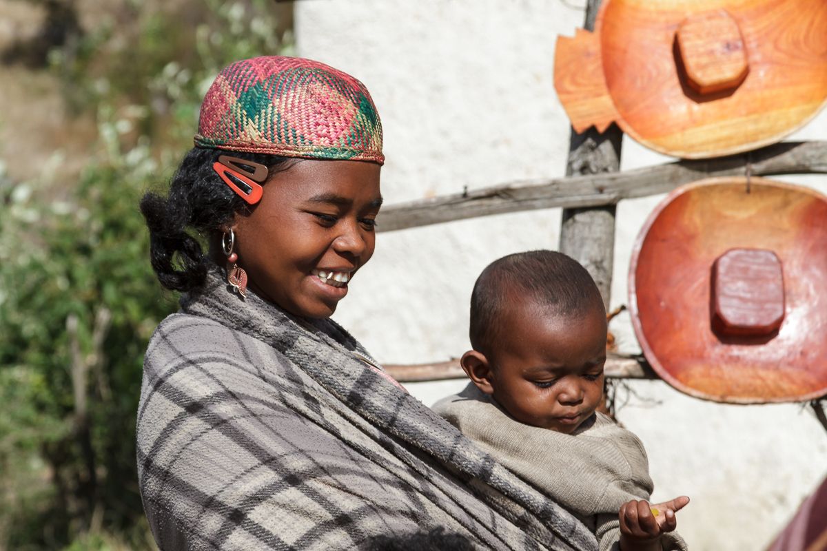Portret van een jonge moeder
